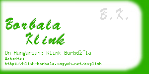 borbala klink business card
